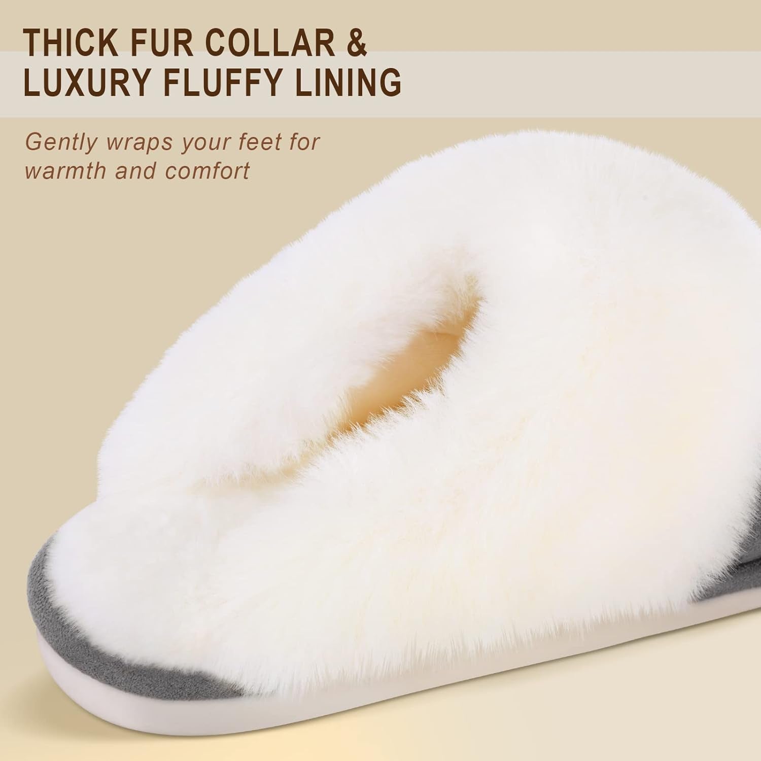 Women'S Memory Foam House Slippers, Non-Slip Indoor/Outdoor | Cloud-Like Comfort for Hard Floors, Ultra-Soft Faux Fur Machine Washable House Shoes for Winter