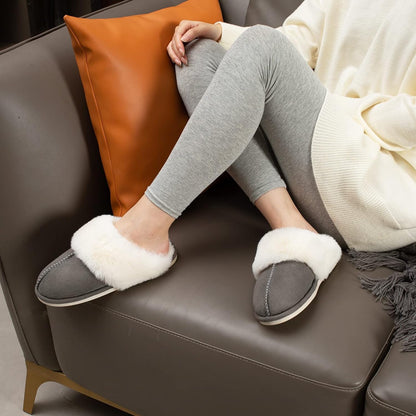 Women'S Memory Foam House Slippers, Non-Slip Indoor/Outdoor | Cloud-Like Comfort for Hard Floors, Ultra-Soft Faux Fur Machine Washable House Shoes for Winter